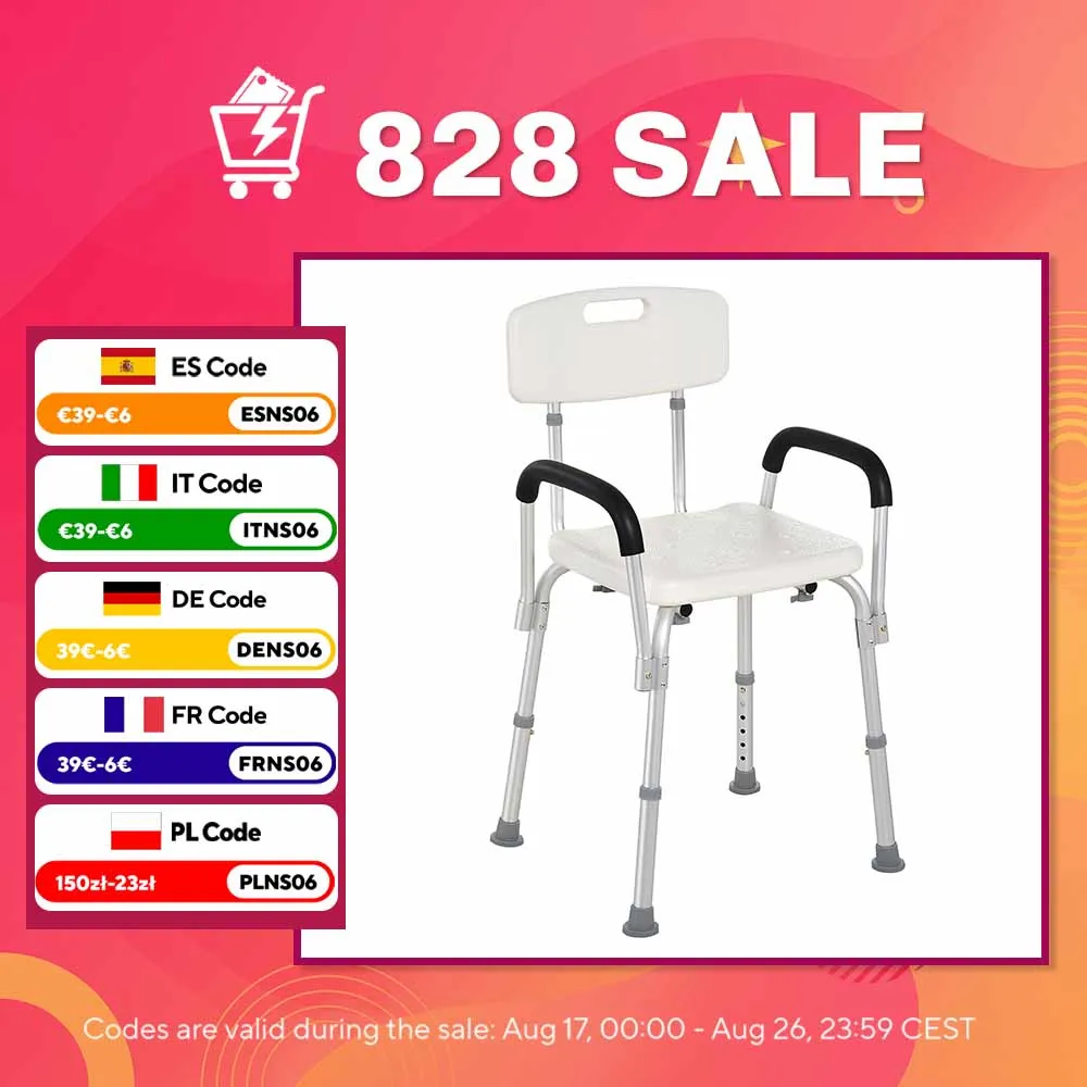 SILLA DE DUCHA HOMCOM PARA PERSONAS MAYORES