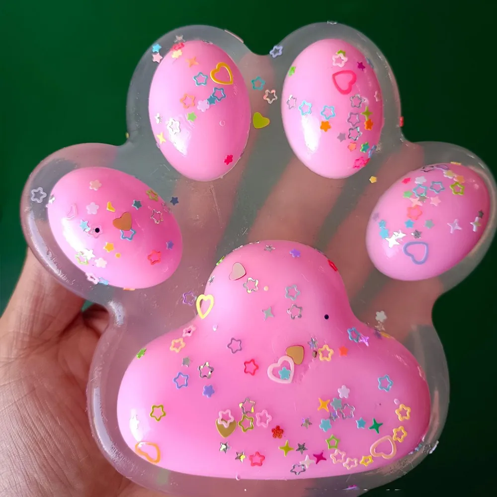 Jouets de décompression de patte de chat, doux, collant, pincement, décompression