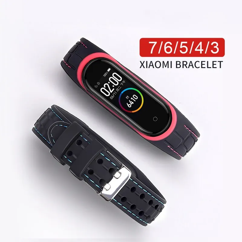 Strap for Mi Band 7 6 5 4 3 Watchband Sport Silicone Smartwatch Bracelet for Xiaomi Mi Band 6 4 7 5 Strap Accessories Wristband