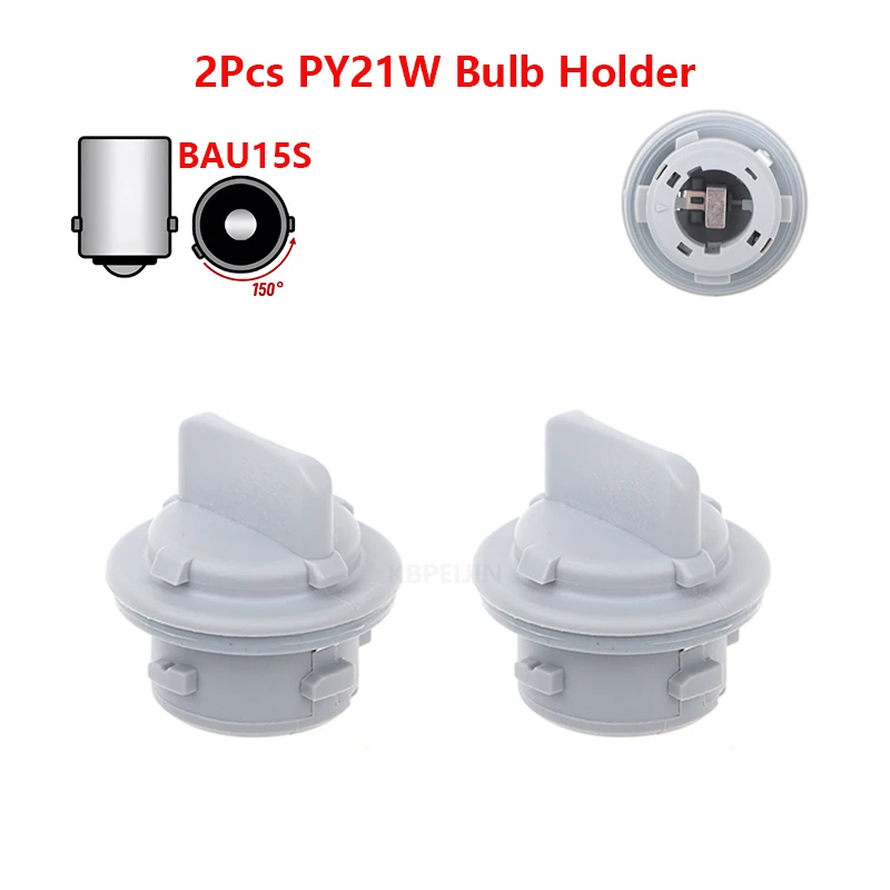 2x For Kia Soul Rond Sportage Borrego Hyundai Turn Signal Light Socket BAU15S PY21W Bulb Holder Base Accessories