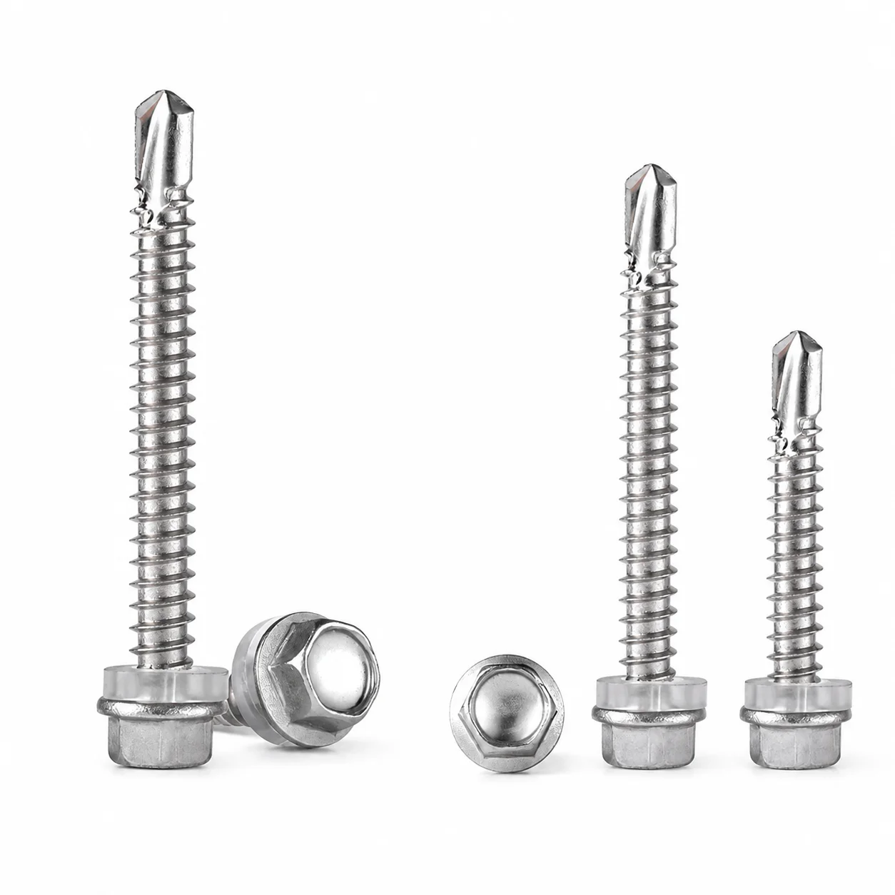 M4.2 M4.8 M5.2 M6.3 410 Stainless Steel Hex Washer Head Tek Self Drilling Screws Roofing Sheet Metal Self Tapping Rubber Washer