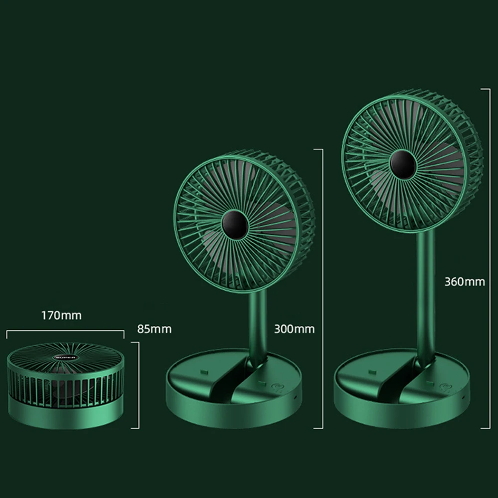 Foldaway ventilador USB de Pedestal de pie, 3 velocidades, funciona con USB y batería, 3 velocidades, ajustes ajustables