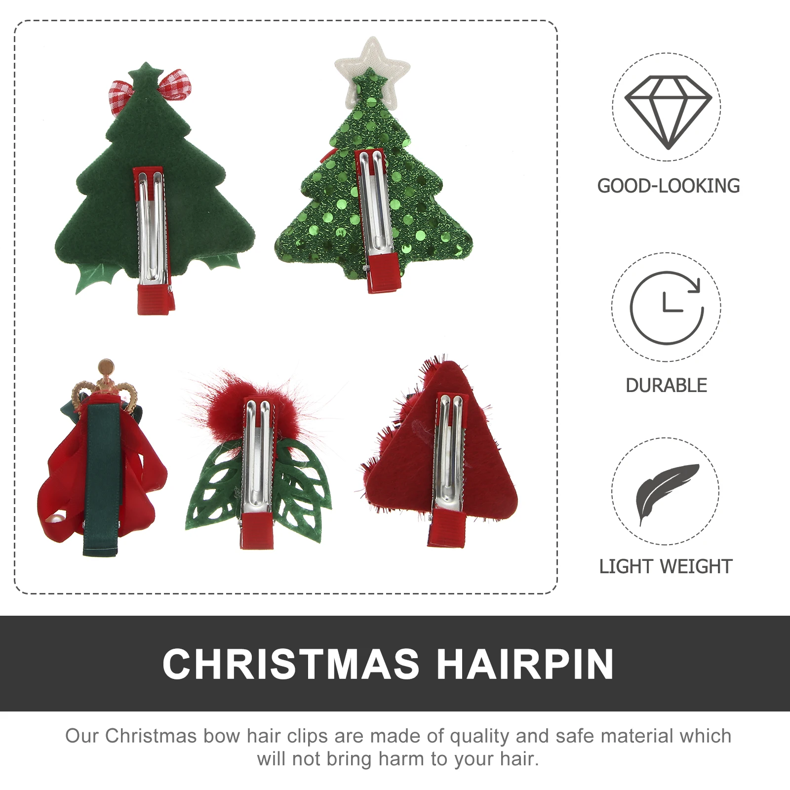 

10 шт. детские аксессуары для волос, прочные рождественские заколки, заколки, удобные вечерние, праздничные, повседневная одежда, уход за волосами, укладка