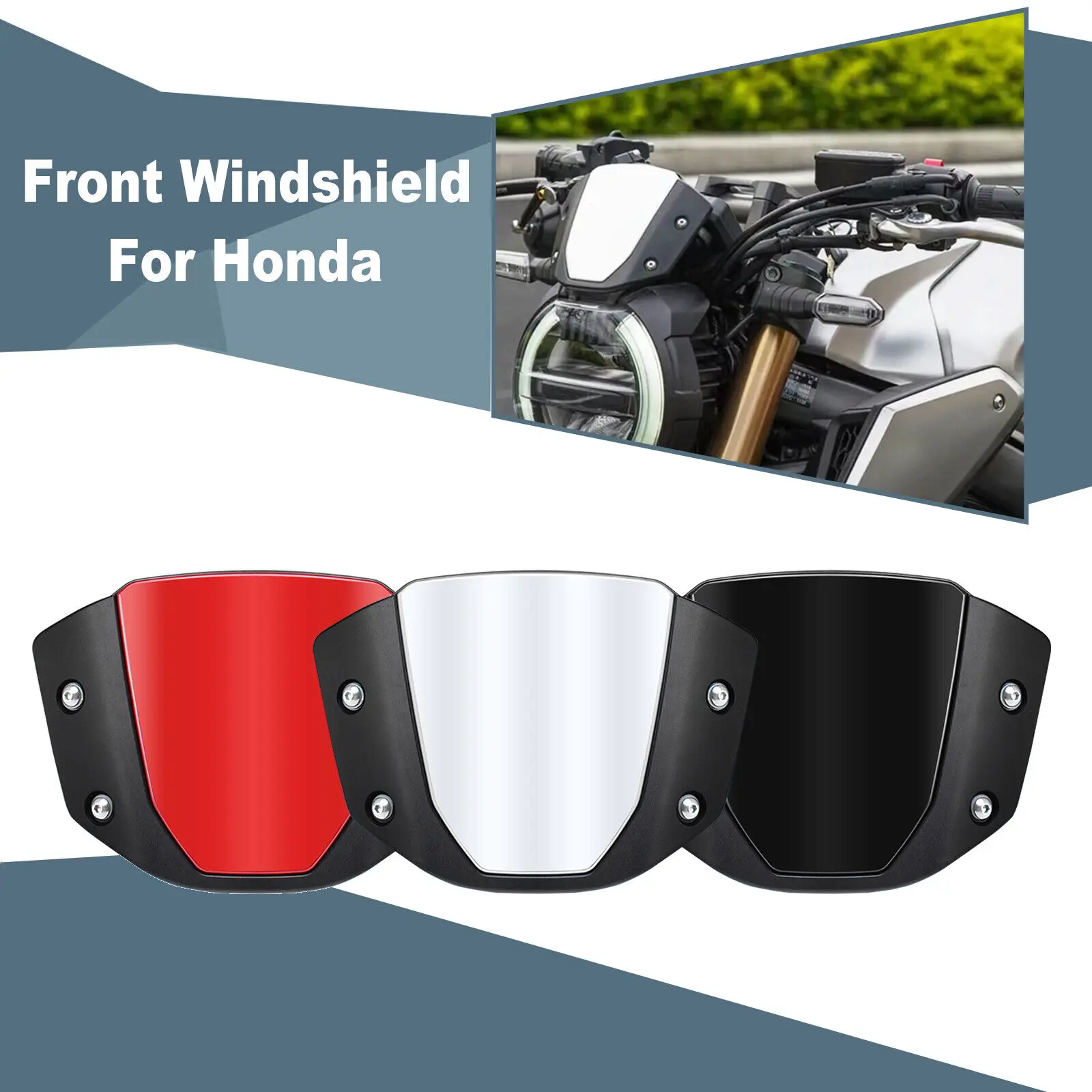 

For Honda CB650R Front Windshield Windscreen Fairing Flyscreen Meter Visor 2019+