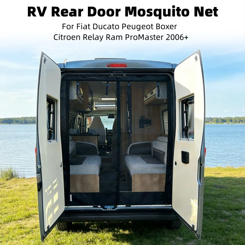 

Caravan Rear Door Mosquito Net Screen Anti-Insect Mesh Curtain For Fiat Ducato Peugeot Boxer Citroen Relay Ram ProMaster 2006+