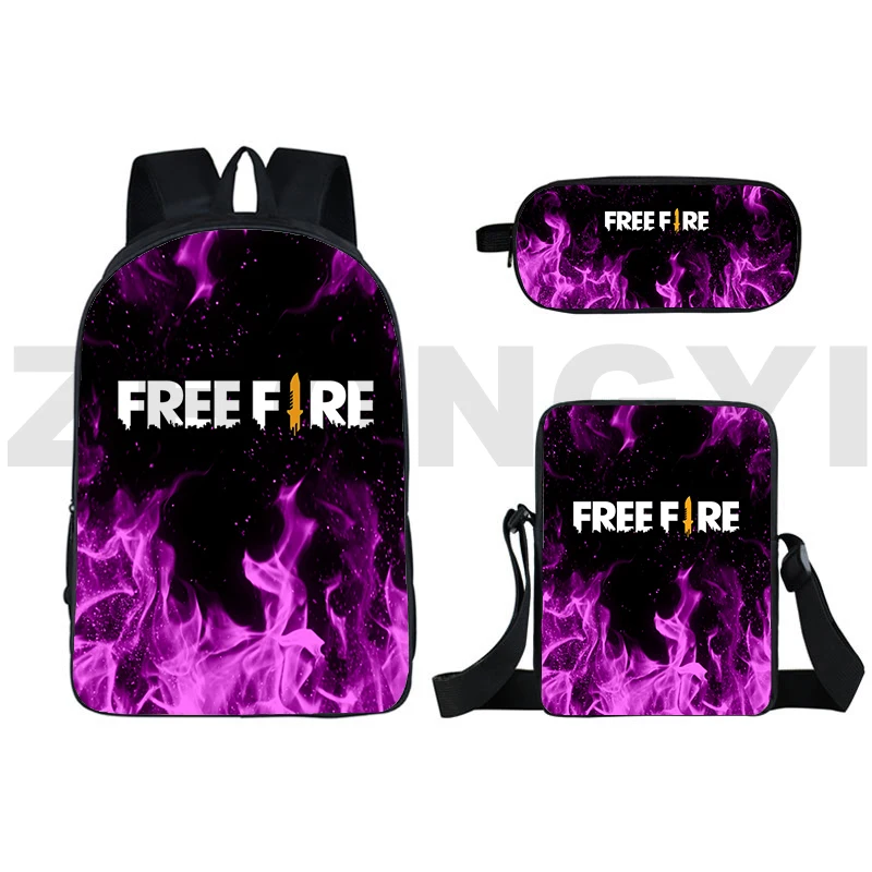 3D Print Free Fire Garena Backpack Free Fire Game (Pencil Case Shoulder Bag) 16 Inch Anime Bookbag Vintage Bagpack School Bag