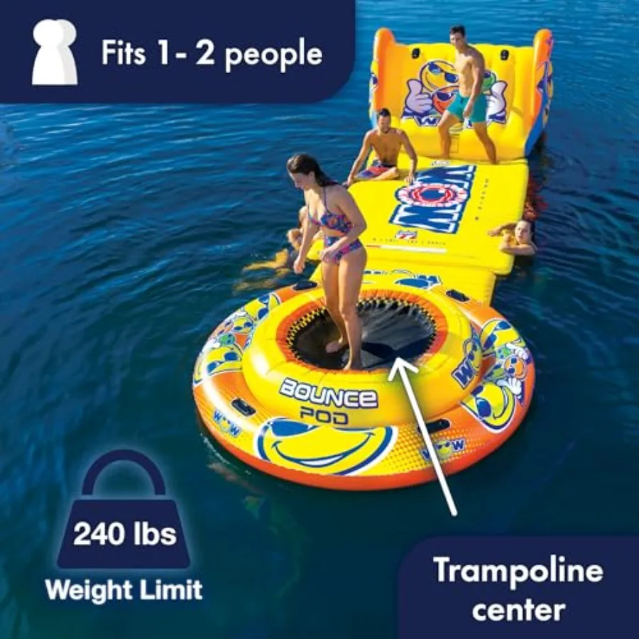 World of Watersports opblaasbaar springkussen, 4ft stuiteroppervlak, geel