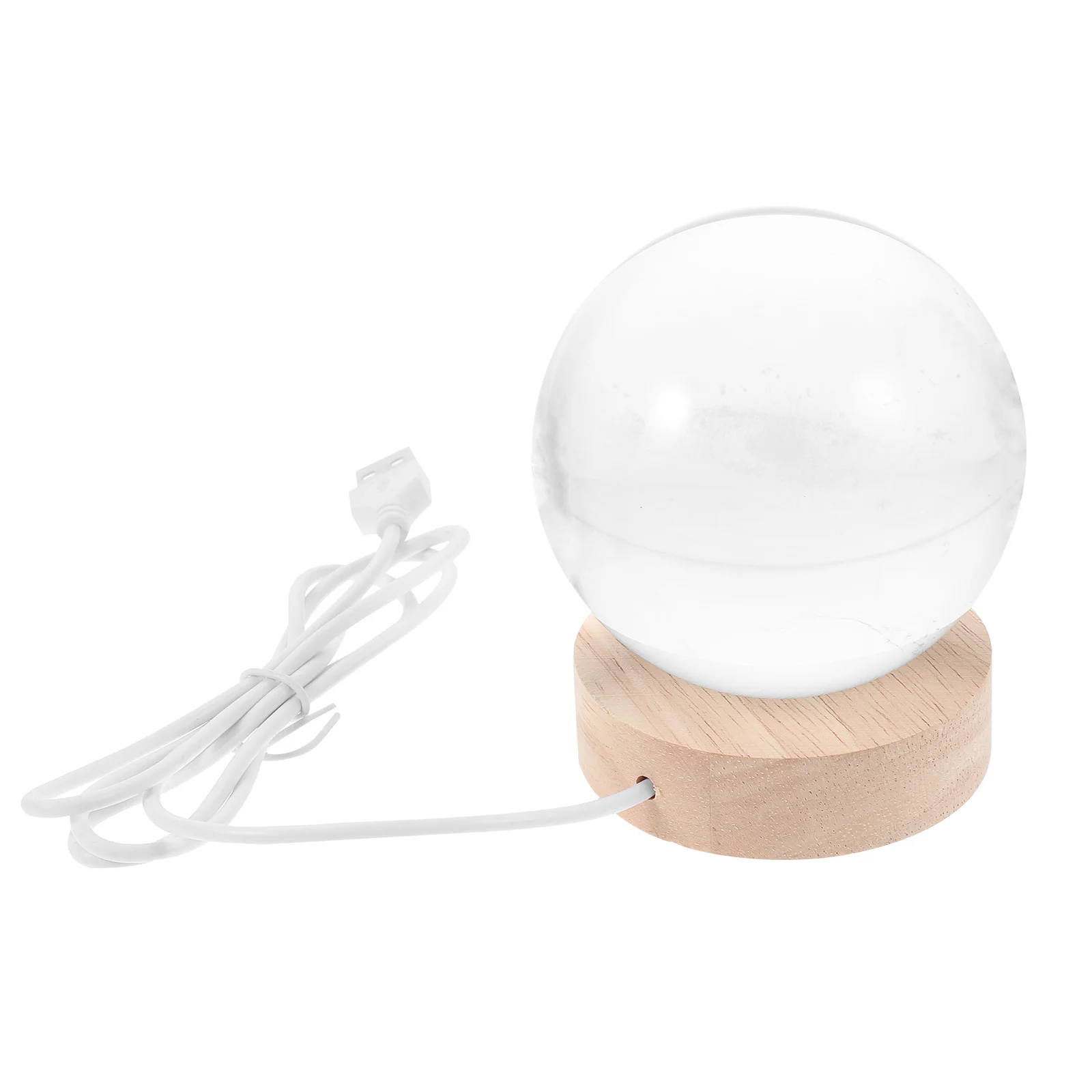كريستال الكرة ليلة ضوء قاعدة خشبية الجدول مصباح غرفة نوم ديكور المنزل هدية الإبداعية لعيد الميلاد السنة الجديدة كرة بلورية #5