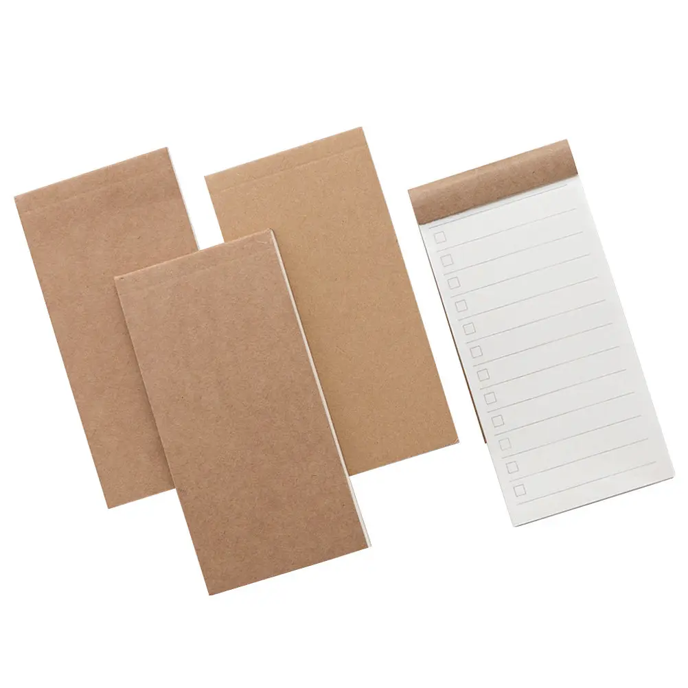 4Pcs Compact Craft Paper Notepad Bundle to Do List Line Grid Blank Memo Pads Perfect Bound Tear Off Office School Supplies