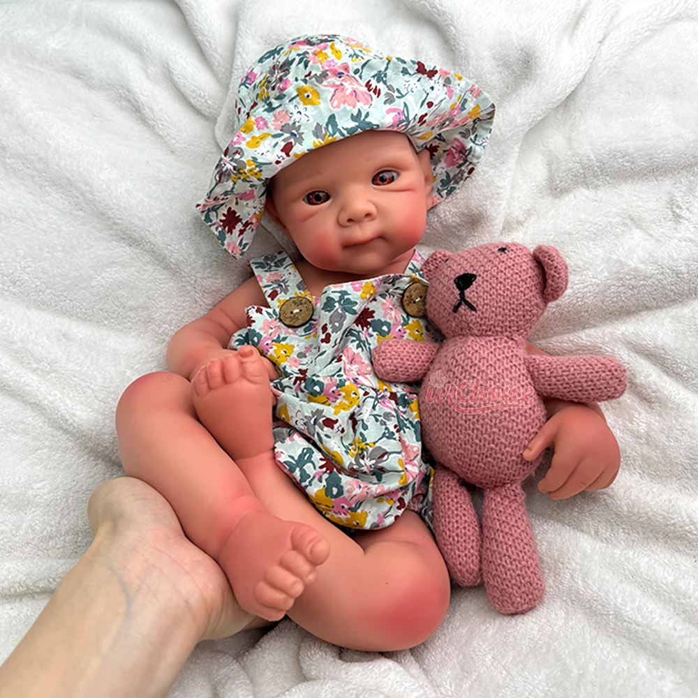 Handgefertigte 19-Zoll-Silikon-Reborn-Babypuppe mit Bettie-Gewicht, realistische, flexible Neugeborenenpuppe bietet Komfort für Alzheimer