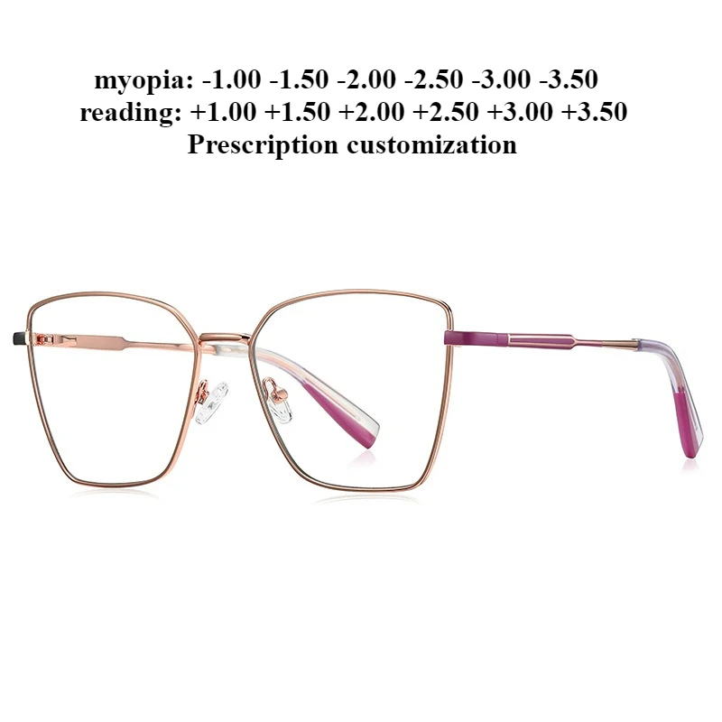 

56-16 Новые антисиние плоские очки в большой оправе, модные женские оптические очки для чтения на заказ, близорукость по рецепту