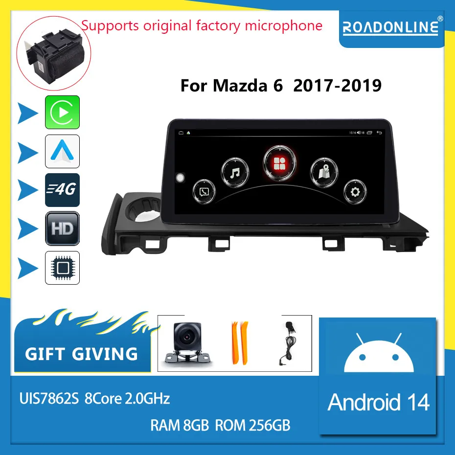 

COHO For Mazda 6 2017-2019 10.2 screen 1920*720 Android 14 Octa Core 1920*720 8+256G Car Multimedia Player Stereo Receiver Radio