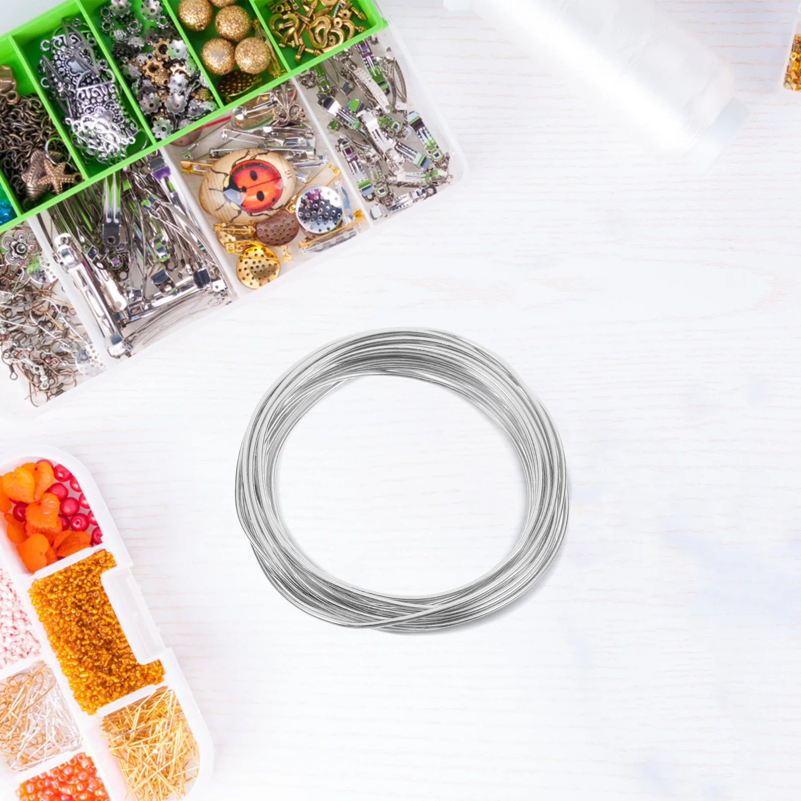 سلك ألومنيوم بطول 5 متر للحرف اليدوية، سلك صنع المجوهرات المرن، مشاريع فنية ذاتية الصنع، شرائط معدنية فضية للهواة