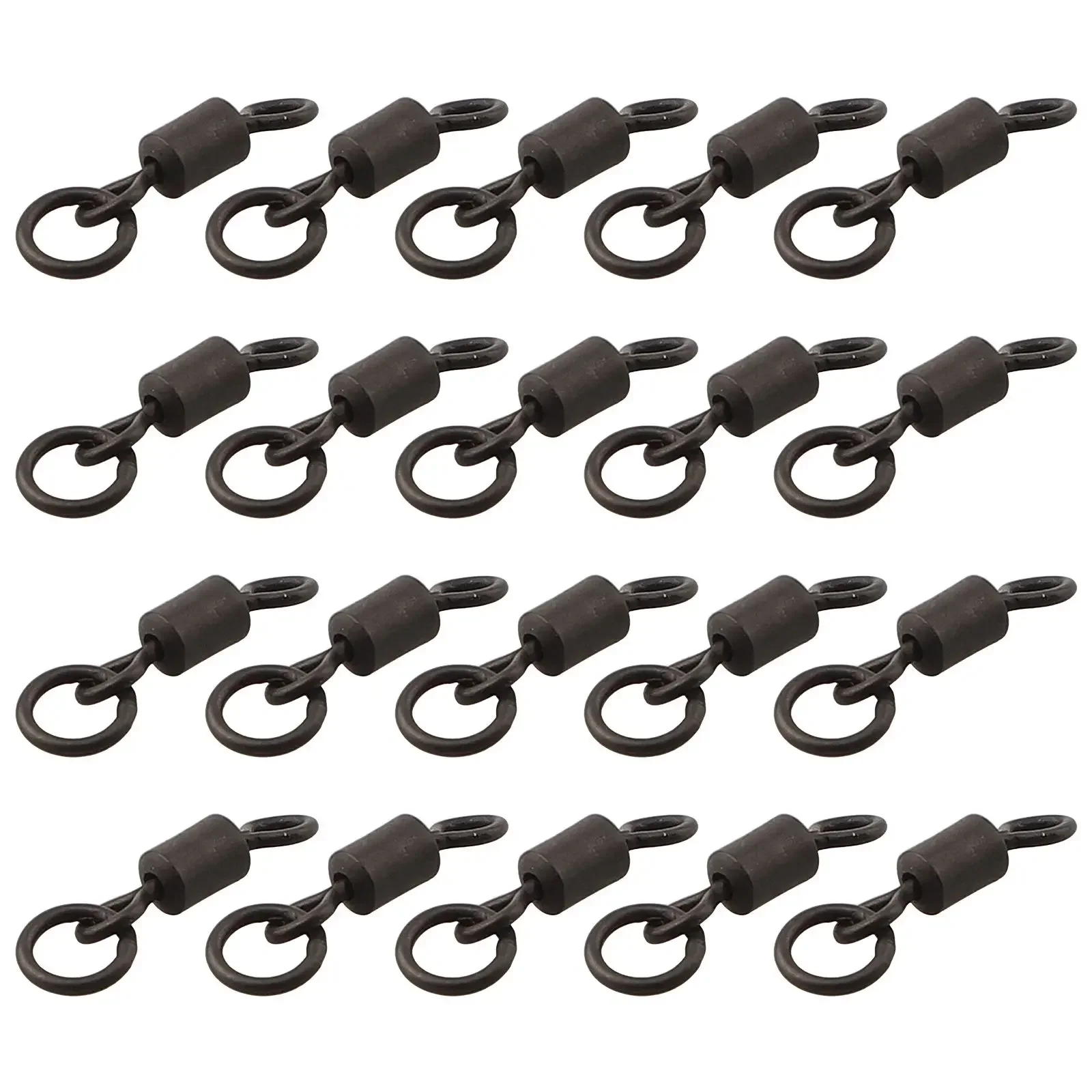 20pcs Carp Fishing Terminal Snap Swivels For Chod Rig Link With Solid Ring High-quality Stainless Steel Accessories