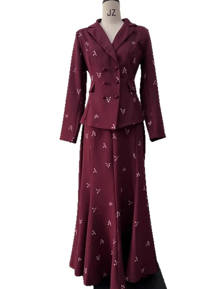 Ele Long Sve Suit Jaet Jupe Taille Haute Ensemble Deux Pièces pour Mariage Par Banquet Usage Quotidien Fibre De Polyester