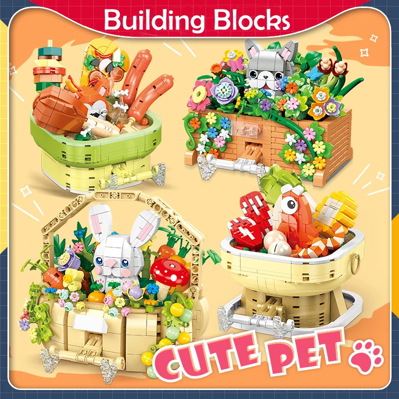 

Милый держатель для телефона в виде животных: кролик, кошка, собака, рыба. Конструктор из строительных блоков. Модель-игрушка. Подарок. Модное украшение для рабочего стола.