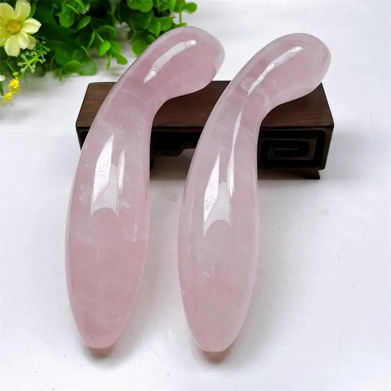 Large Size Natural Rose Quartz Crystal Massage Penis Wand Gemstone Yoni for Women 1pcs Health Smooth Polished