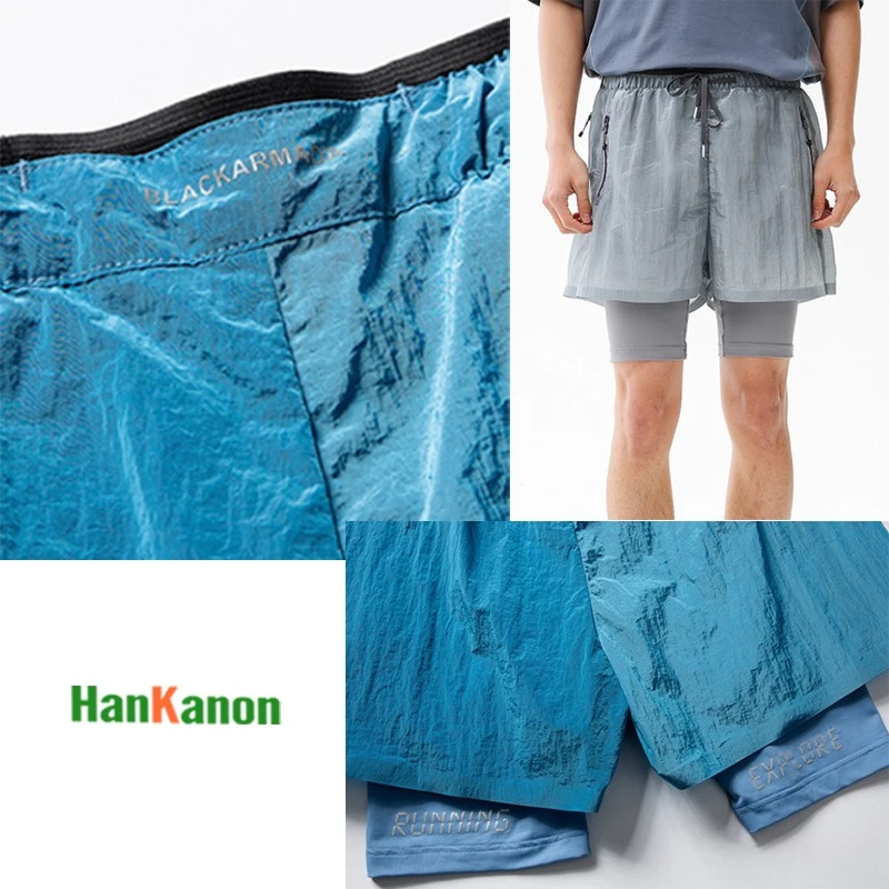 Night Running Safety Redefined: 360° Titanium Alloy Reflective Matrix Shorts Unisex