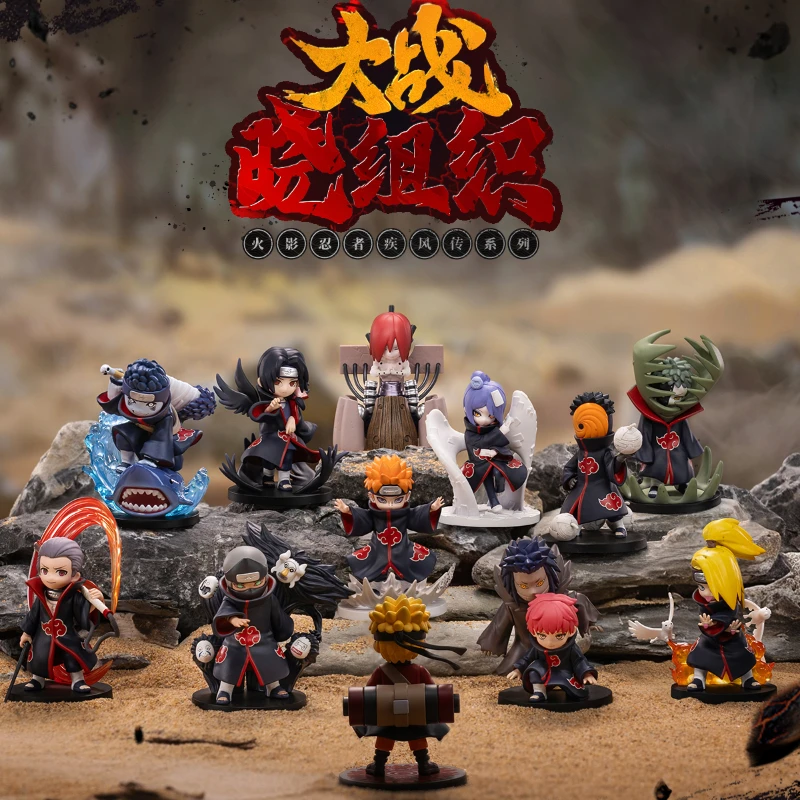 Original Pop Mart Resonance Naruto Shippuden vs. Akatsuki Series Figurines Naruto Akatsuki Blind Box Trend xmas toy Collection
