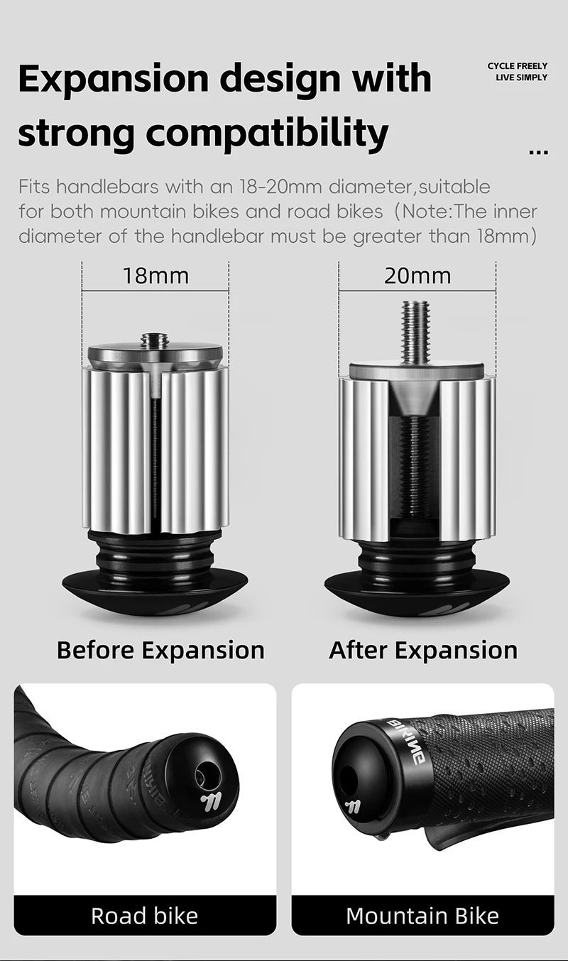 WEST BIKING Fahrrad-Lenkerendstopfen 1 2 4 6 Paar MTB Rennrad Aluminiumlegierung Expansions-Griffkappen Mehrfarbige Lenkerendkappen – Detail 8