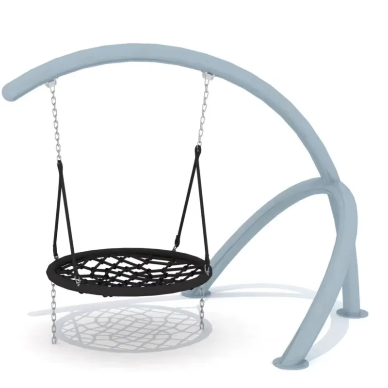 Outdoor round nested swing with metal frame, net chair swing for children and adults, suitable for playgrounds