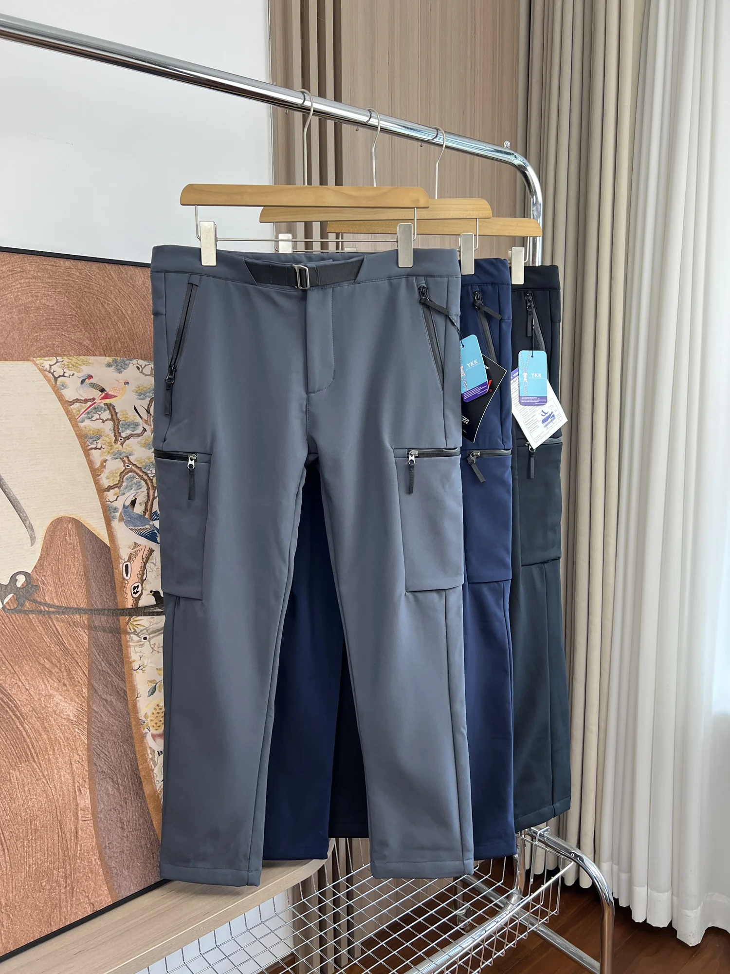 

Outdoor Men's Fce-Lined Soft ell Pants Warm Non-Bulky Casual Straight Leg Trousers for Autumn Winter Comfortable Hiking ...