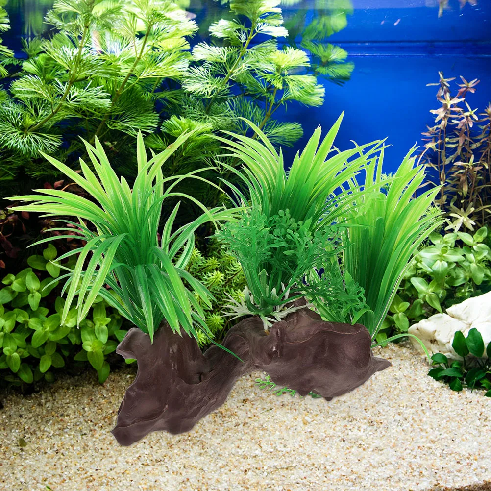 

2 Pcs Tall Plants Betta Fish Tank Decorations Small Freshwater Aquarium Grass Plastic Toy L scaping Vivid Natural Lively