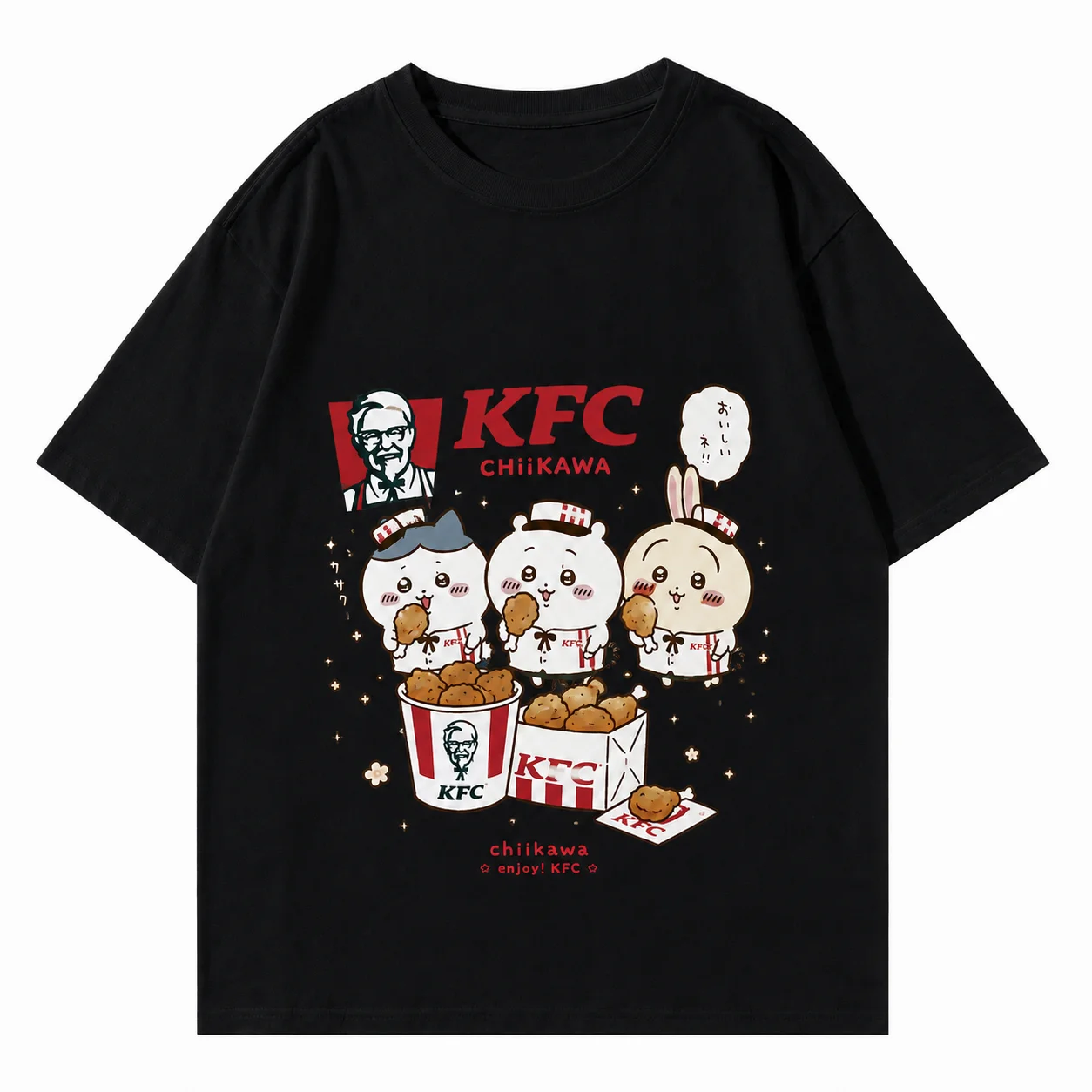 CHIIKAWA Sommer Eltern-Kind Reines Baumwoll-T-Shirt Bequem Atmungsaktiv Hochwertig Ins Y2k Herren T-Shirts Kleidung für Männer – Detail 6