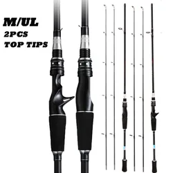 Ultralight M/UL 2 PCS Top Tips Carbon Fishing Rod 1.65/1.8m Spinning/Casting Fishing Pole For Reservoir River Goods For Fishing