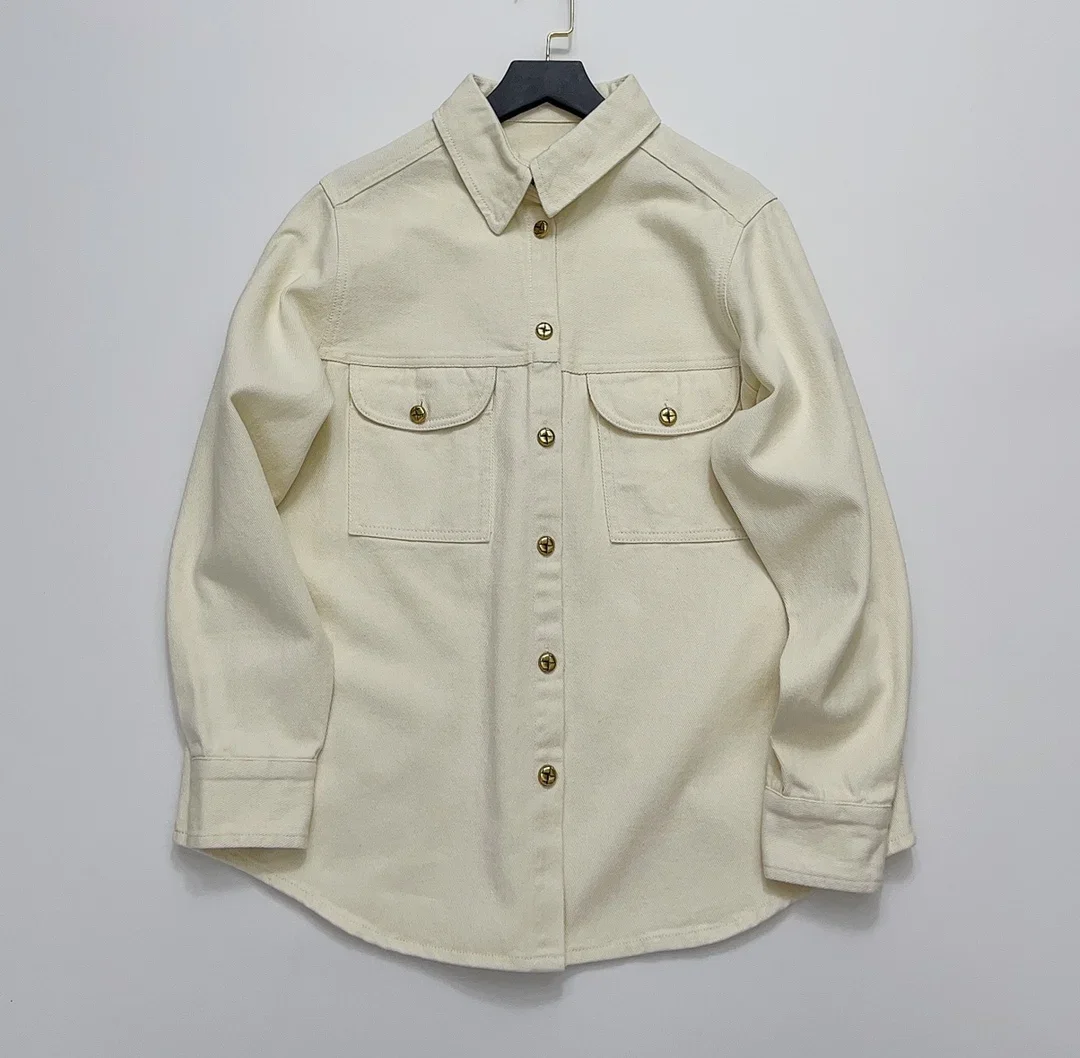 2023 Spring and Autumn Pure Cotton Denim Shirt Jacket