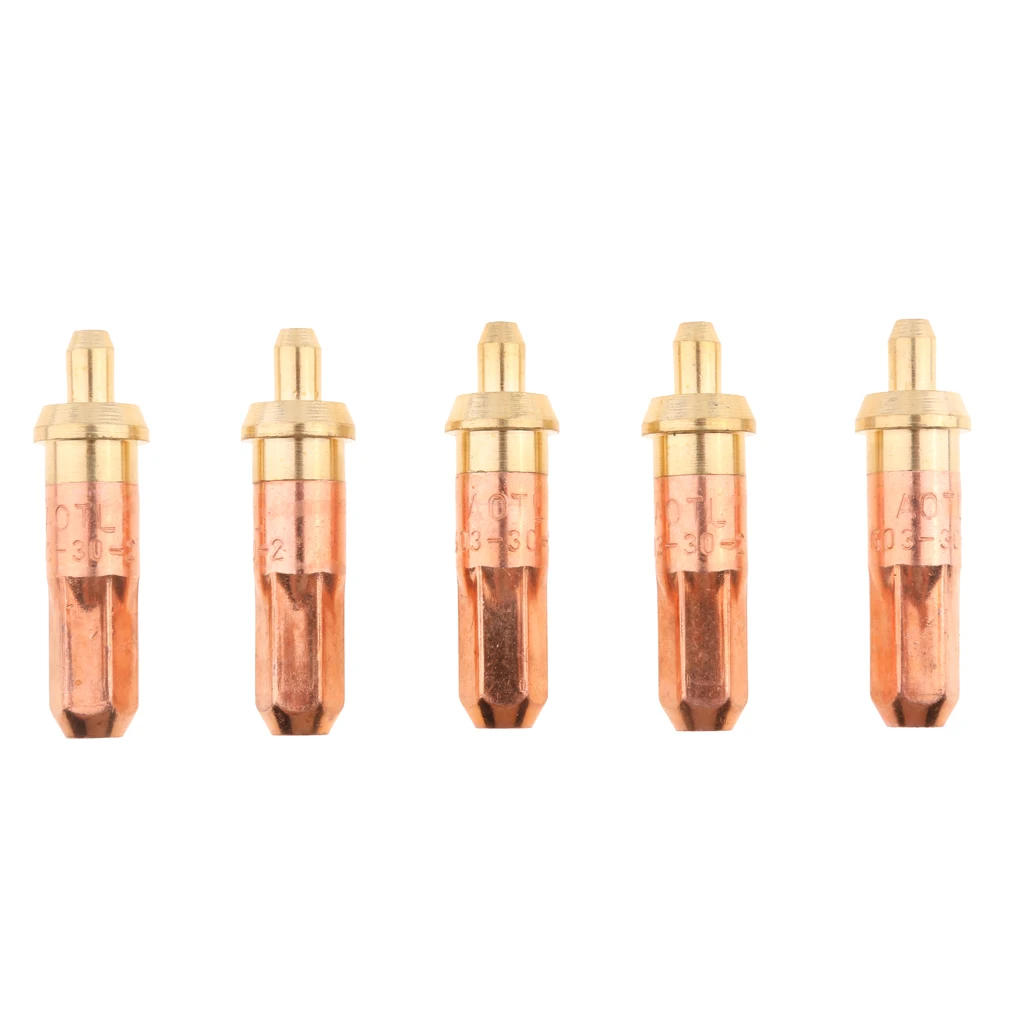 5pcs Brass Propane/Natural Gas Cutting Tip for Torch 10-20mm Size 2#