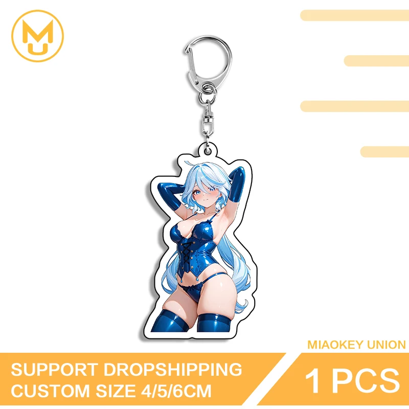 Furina Keychain Genshin Impact Keyring Without Censorship Bikini High Quality Keyholder Creative Customized Backpacks Props