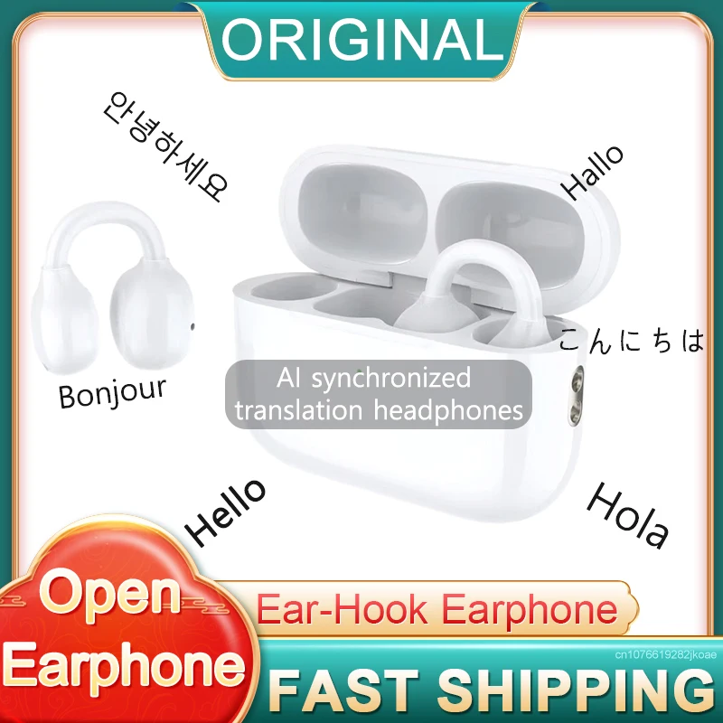AI Translation Headphones M11 Ear Clip Wireless Bluetooth Earphones Game Music Open HiFi Stereo HD Mic Call Headset Long Standby