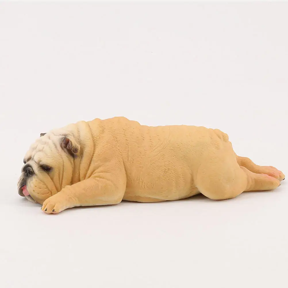 

Sleeping Bulldog Ornament Realistic Puppy Figures Promote Imagination and Color Cognition for Kids Sleeping Bulldog Statue