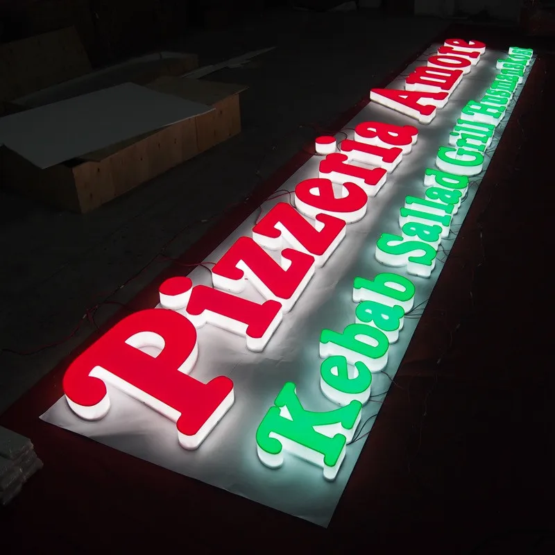 Customized Outdoor Metal LED Logo Lighting 3D Letter Company Commercial Sign Light Custom Business Name Plaque Illumination