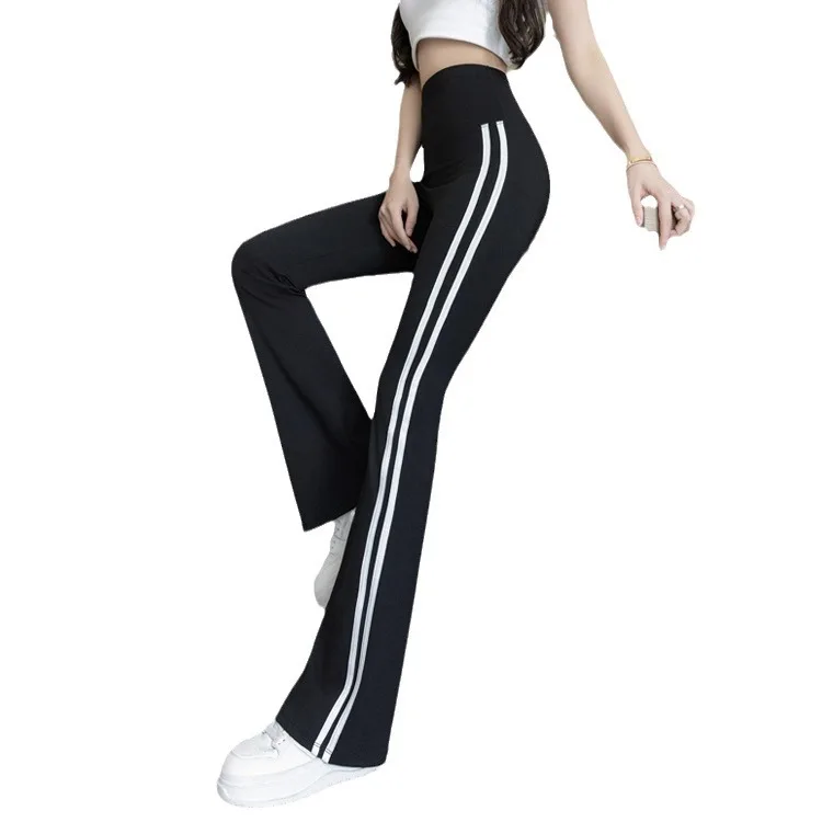 Damskie spodnie do jogi z wysokim stanem, wiosenno-jesienne, cienkie, dopasowane, bazowe spodnie, luźne legginsy, długie spodnie, inne materiały