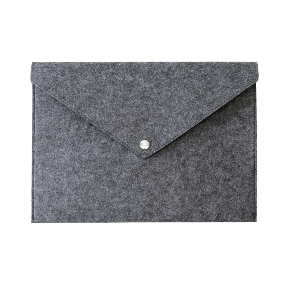 

Felt File Folders A4 Size Snap Button Document Bag Dark Grey Light Grey 34x25x05cm Paper Organizer Envelope Handbag Storage