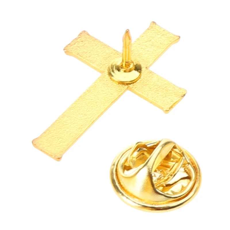 10pcs/set Golden Cross Metal Badge on Christian Cross Pin Brooch Jewelry For Women Men Party Jewelry Accessories Gifts