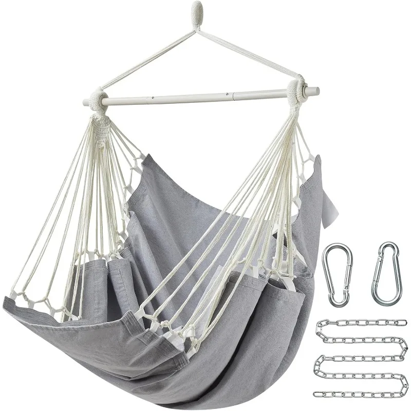 

Hanging Hammock Chair Swing MAX 500 lbs Outdoor Hanging Chair with Footrest Indoor Swing Chair