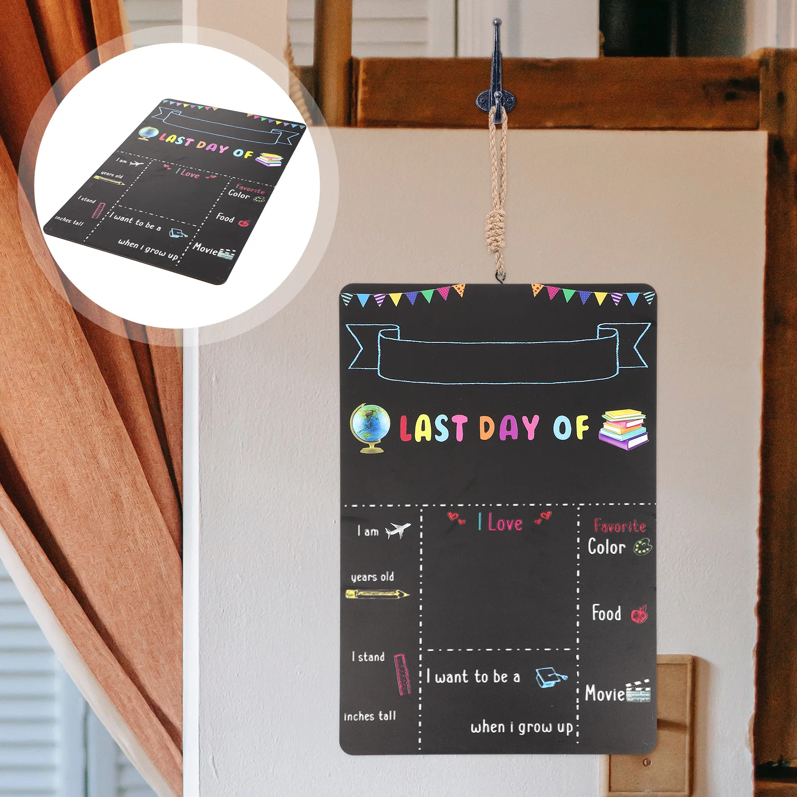 

Small Blackboard Pendant Chalk Wear-resistant School Chalkboard Wooden Sign Liquid Delicate Accessory