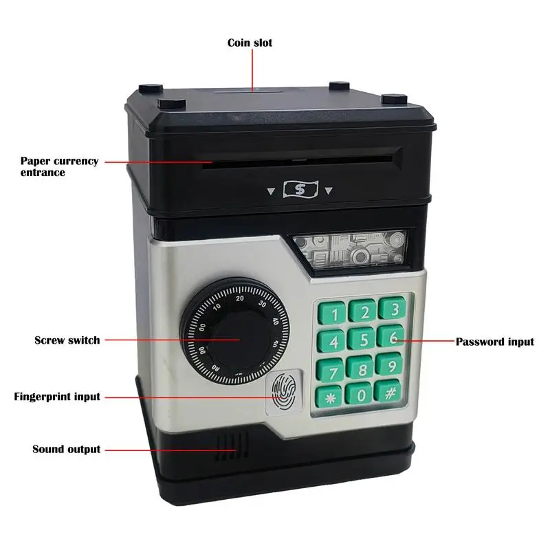 Electronic Atm Bank For Kids Money Saving Box Mini Atm Machine Creative Toys Money Coin Bank Large Capacity For Change And Cash