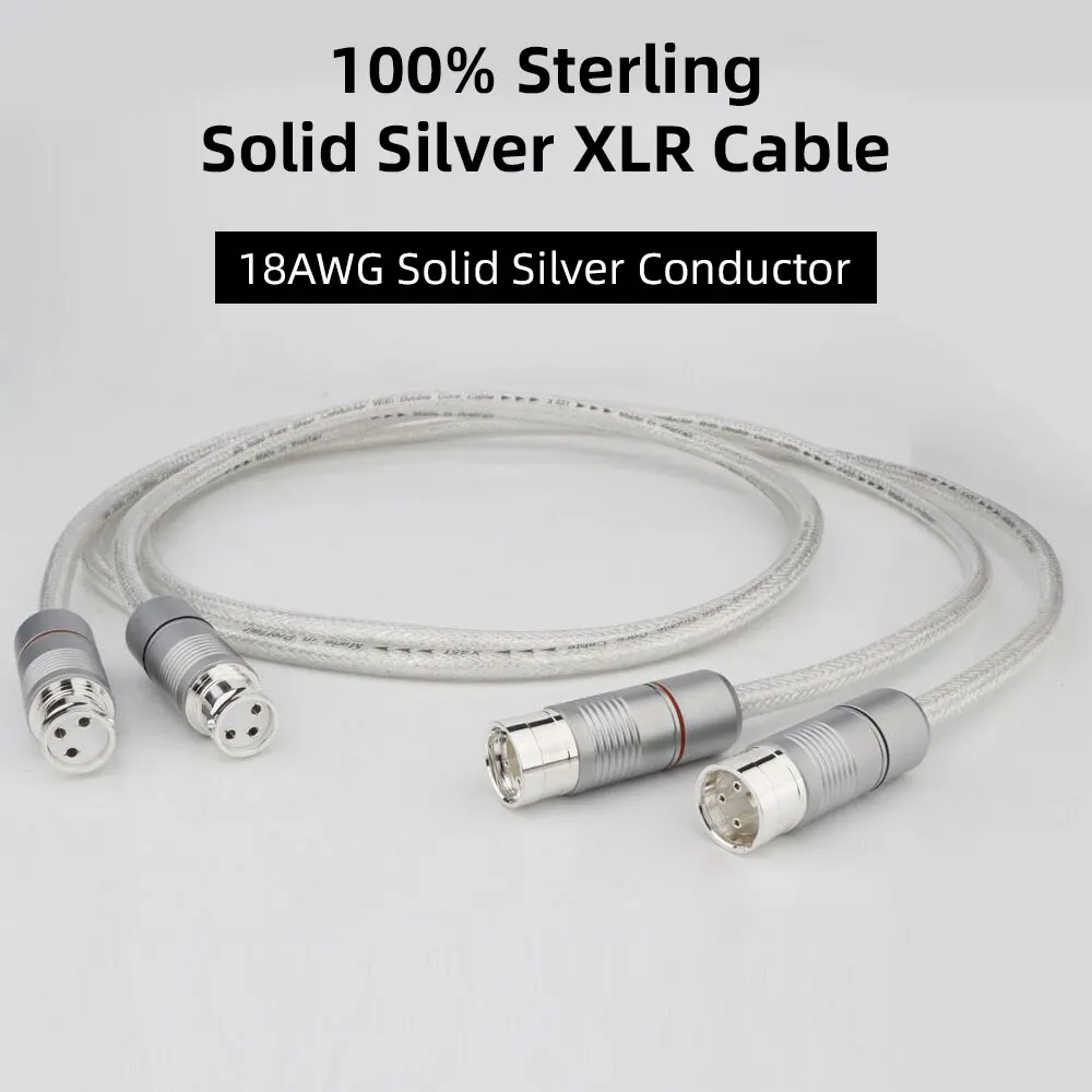 

Preffair X451 99.998% Pure Silver XLR Balanced Cable HiFi Audio Interconnect Solid PSS Pure Silver Core Wire Silver-Plated Plug