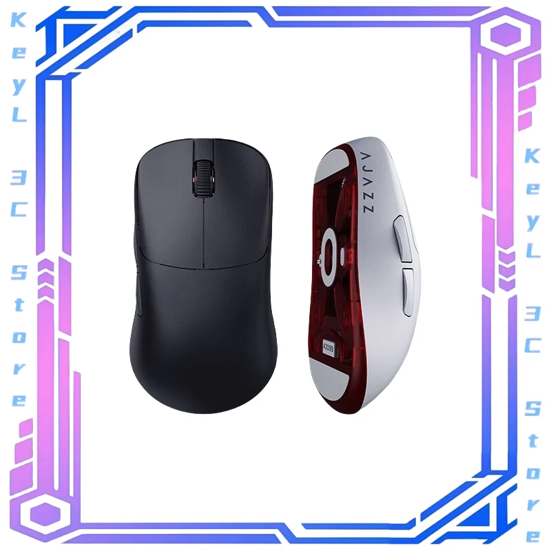 Black Jue Aj099 Wireless Mouse Dual-Mode Durable Game Esports 2.4g Wired 12000dpi Lightweight Long Battery Life Birthday Gift