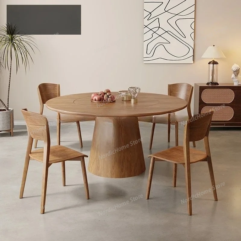 

Mesa Comedor Dining Tables Dining Table White Tables Wood Rock Plate Round Turntable Luxury Simple Restaurant Furniture