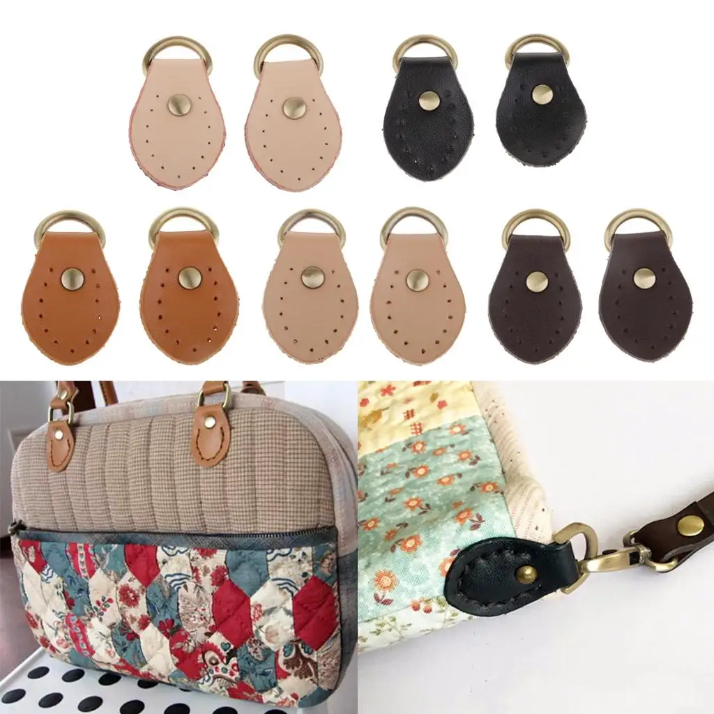 Leather Handle Replacement Sew on Buckles Snap Closure Artificial Leather Bag Strap Accessories for DIY Luggage and Costume