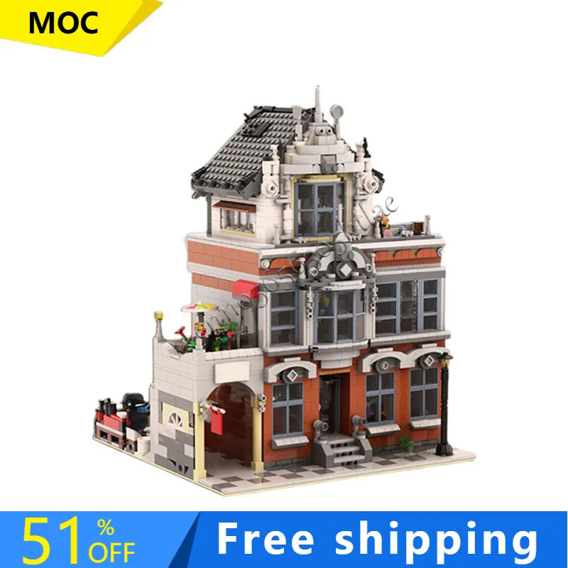 

2438 шт. MOC-10264 старый европейский особняк с моделью интерьера здания DIY на заказ технология головоломки креативная сборка детская игрушка в подарок