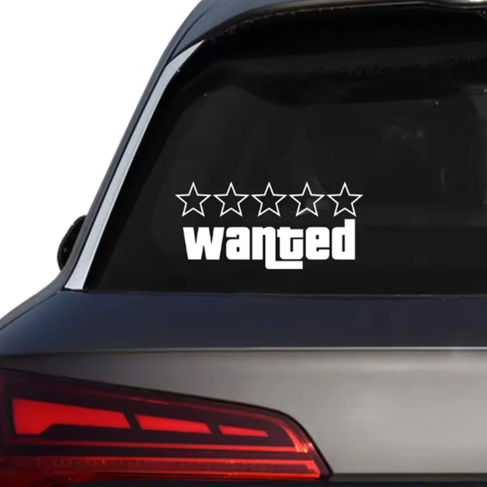 Wanted Car Funny Stickers Auto Vinyl Film GTA Decals For Car Bumper Windows Motorcycle Laptop Walls Car Accessories