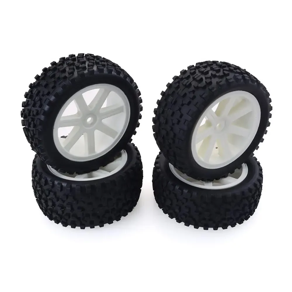 4PCS 1/10 RC Car Rubber Tyres Plastic Wheels for Redcat HSP HPI Hobbyking Traxxas Losi VRX LRP ZD Racing 1/10 Buggy