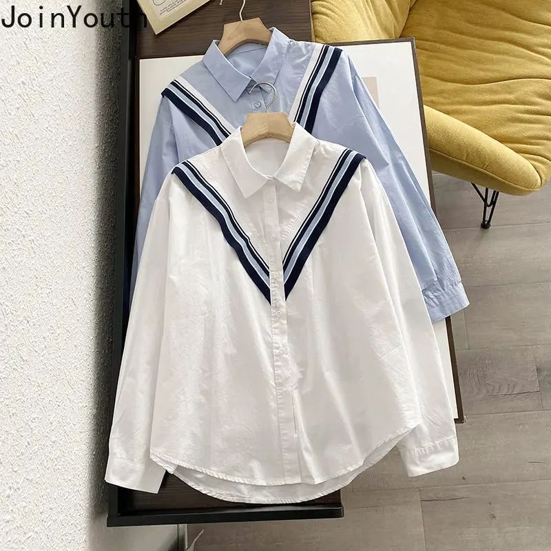 Korean Blouses Women Turndown Collar Long Sleeve Shirt Fashion Casual Loose Vintage Blouse Tops 2023 Blusas Mujer De Moda 27n411