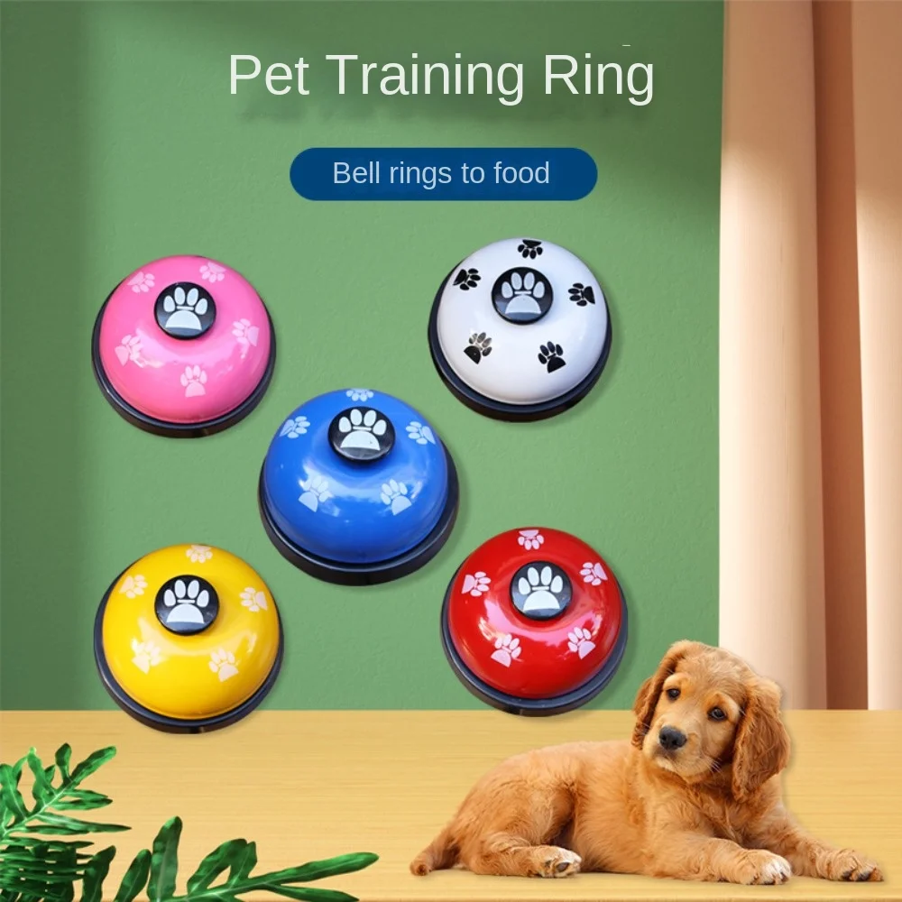 Cat and Dog Trainer, Pet Footprint Ring, Teddy Dog Ring, Meal Bell, Dog Intelligence Toy, Golden Haired Bell